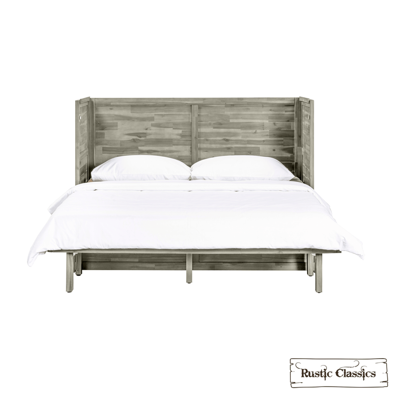 Rustic Classics Murphy Bed Stow Queen Size Murphy Bed Cabinet with Gel Memory Foam Mattress - Available in 4 Colours