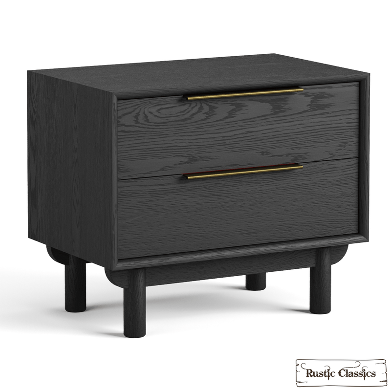 Rustic Classics Nightstand Muskoka Oak 2 Drawer Nightstand in Black