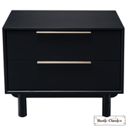 Rustic Classics Nightstand Muskoka Oak 2 Drawer Nightstand in Black