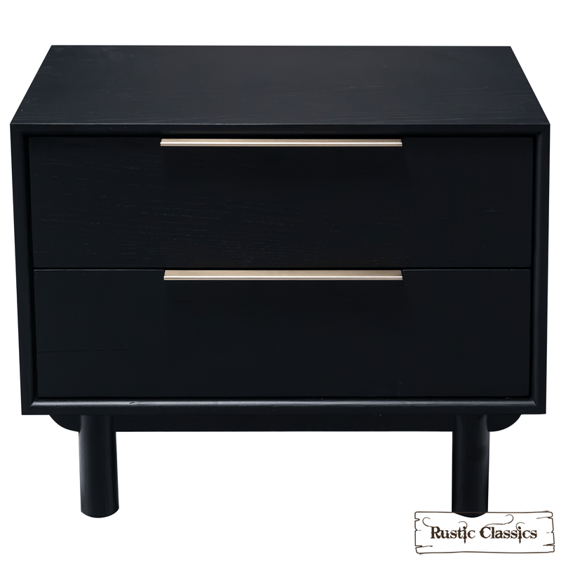 Rustic Classics Nightstand Muskoka Oak 2 Drawer Nightstand in Black