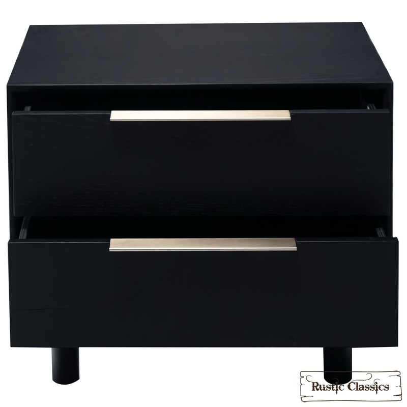 Rustic Classics Nightstand Muskoka Oak 2 Drawer Nightstand in Black