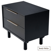 Rustic Classics Nightstand Muskoka Oak 2 Drawer Nightstand in Black