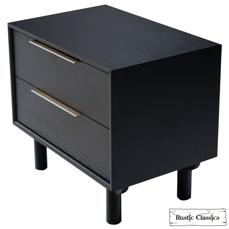Rustic Classics Nightstand Muskoka Oak 2 Drawer Nightstand in Black