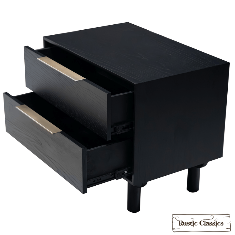 Rustic Classics Nightstand Muskoka Oak 2 Drawer Nightstand in Black
