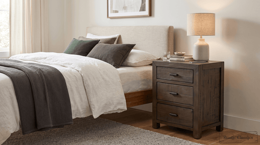Rustic Classics Nightstand Whistler Reclaimed Wood 3 Drawer Nightstand in Brown