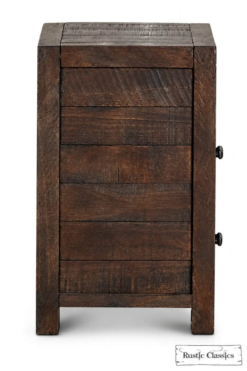 Rustic Classics Nightstand Whistler Reclaimed Wood 3 Drawer Nightstand in Brown