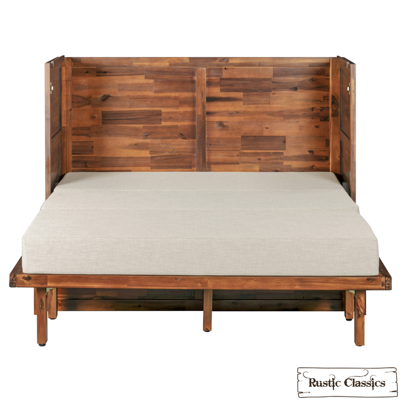 Stow Twin Size Murphy Bed Cabinet with Gel Memory Foam Mattress - Available in 2 Colours