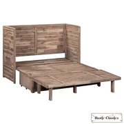 Rustic Classics Stow Full Size Murphy Bed Cabinet with Gel Memory Foam Mattress - Available in 4 Colours