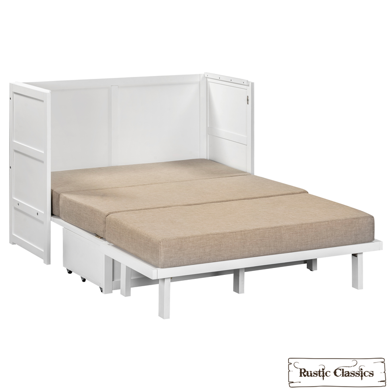 Stow Twin Size Murphy Bed Cabinet with Gel Memory Foam Mattress - Available in 2 Colours