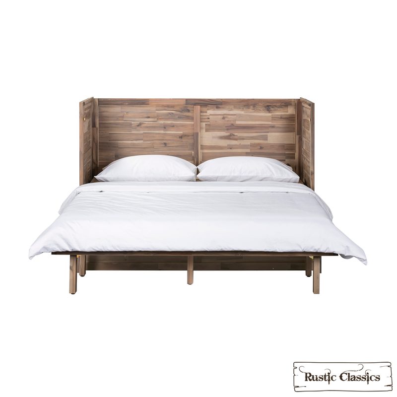 Rustic Classics Stow Queen Size Murphy Bed Cabinet with Gel Memory Foam Mattress - Available in 4 Colours