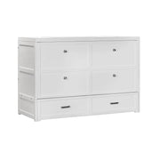 Rustic Classics White Stow Queen Size Murphy Bed Cabinet with Gel Memory Foam Mattress - Available in 4 Colours