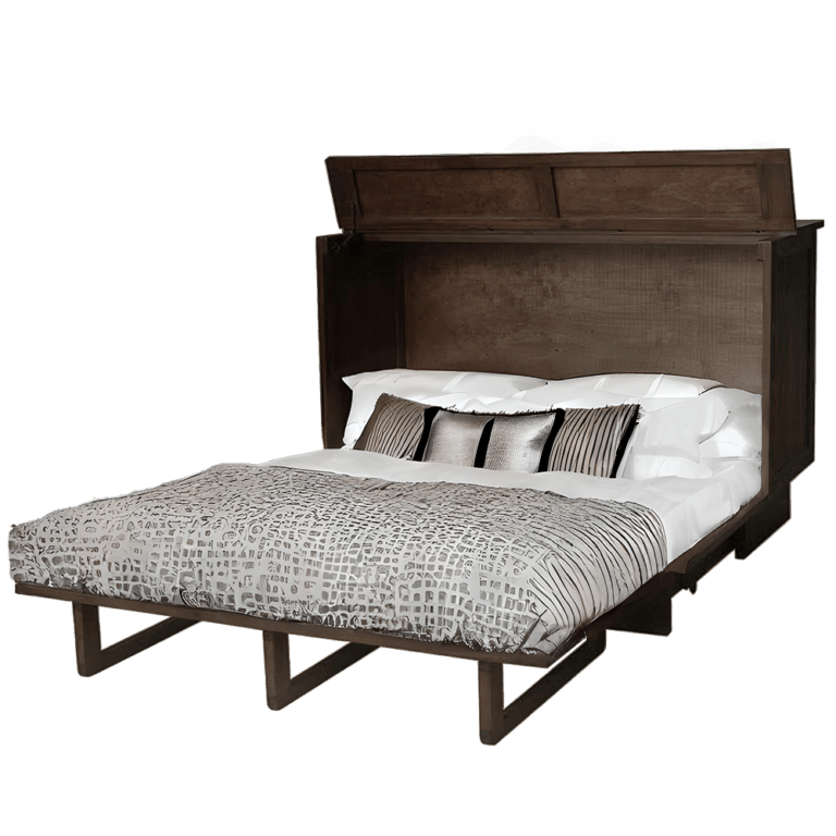 Sleep Chest Murphy Cabinet Bed Bridger Queen Size Murphy Cabinet Bed in Auburn