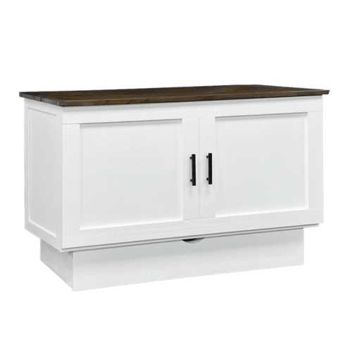 Sleep Chest Murphy Cabinet Bed Cape Cod Murphy Cabinet Bed in Brushed White and Acacia - Available in 2 Sizes