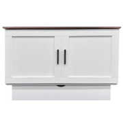 Sleep Chest Murphy Cabinet Bed Cape Cod Murphy Cabinet Bed in Brushed White and Acacia - Available in 2 Sizes