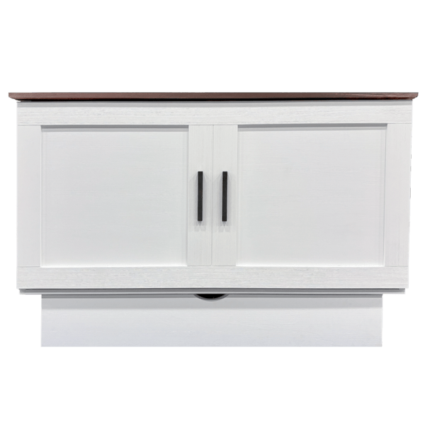 Sleep Chest Murphy Cabinet Bed Cape Cod Murphy Cabinet Bed in Brushed White and Acacia - Available in 2 Sizes