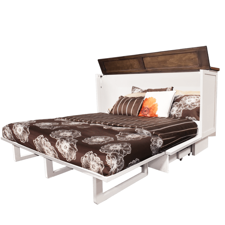 Sleep Chest Murphy Cabinet Bed Cape Cod Murphy Cabinet Bed in Brushed White and Acacia - Available in 2 Sizes