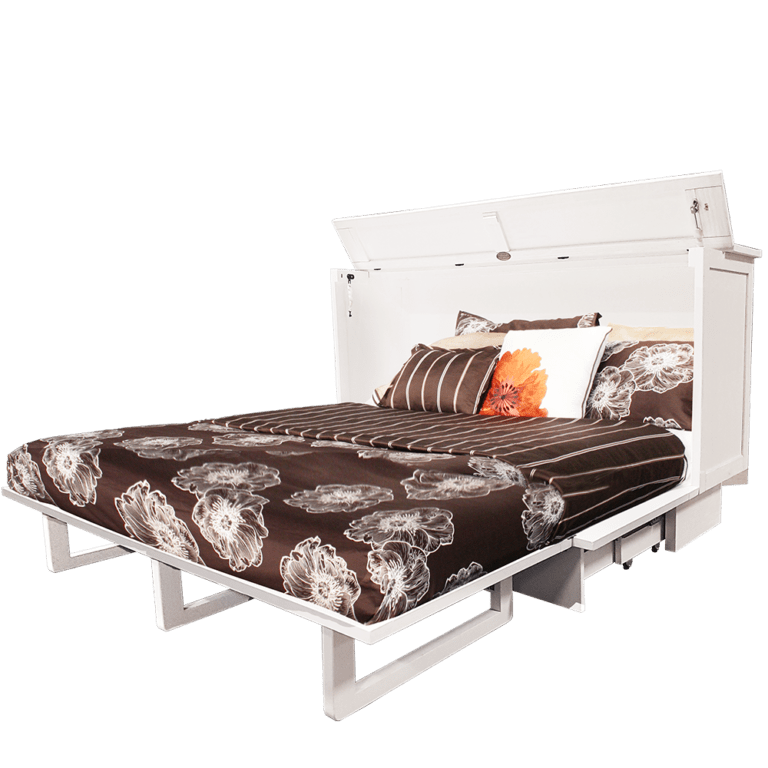 Sleep Chest Murphy Cabinet Bed Madrid Murphy Cabinet Bed in Brushed White - Available in 2 Sizes