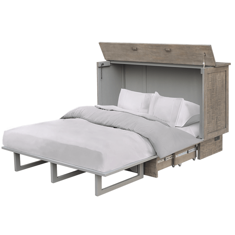 Sleep Chest Murphy Cabinet Bed Medison Queen Size Murphy Cabinet Bed in Grey