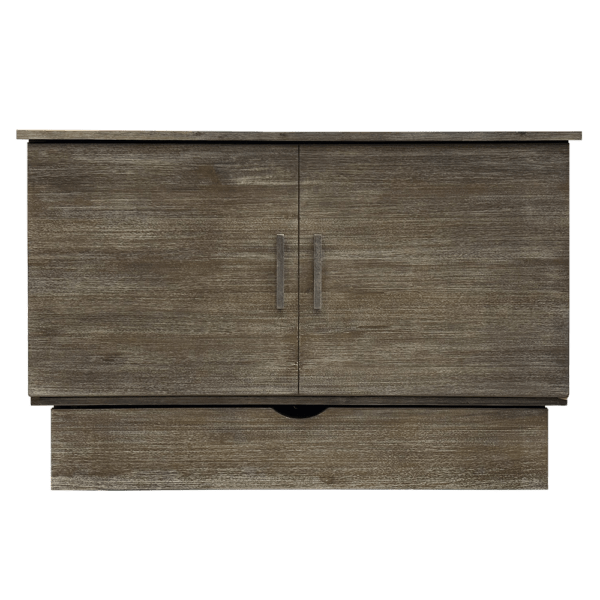 Sleep Chest Murphy Cabinet Bed Stockholm Queen Murphy Cabinet Bed in Brushed Grey