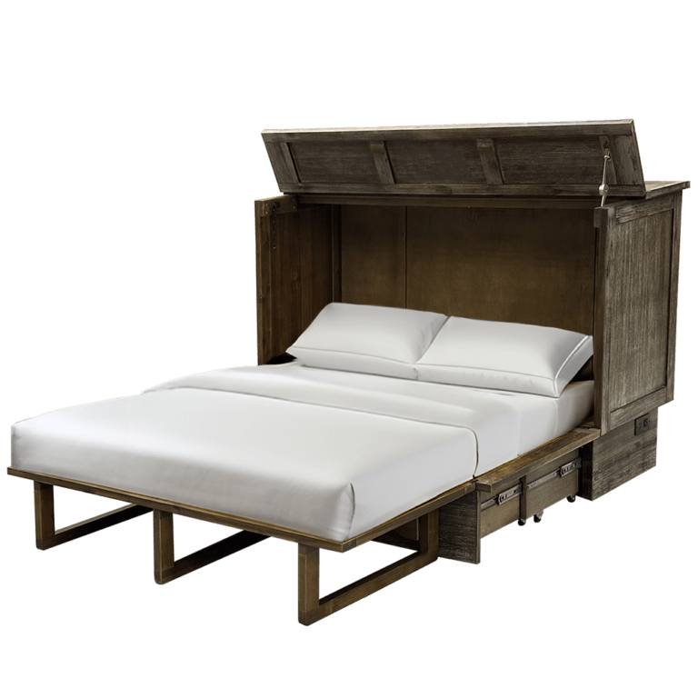 Sleep Chest Murphy Cabinet Bed Stockholm Queen Murphy Cabinet Bed in Brushed Grey