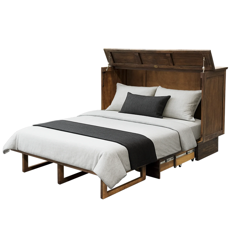 Sleep Chest Murphy Cabinet Bed Tuscany Murphy Cabinet Bed in Brushed Acacia - Available in 2 Sizes