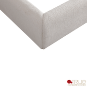 True Contemporary Bed Ashford Beige Fabric Upholstered Platform Bed with Oak Legs- Available in 3 Sizes