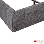 True Contemporary Bed Ashford Grey Fabric Upholstered Platform Bed with Oak Legs - Available in 3 Sizes
