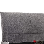 True Contemporary Bed Ashford Grey Fabric Upholstered Platform Bed with Oak Legs - Available in 3 Sizes