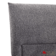 True Contemporary Bed Ashford Grey Fabric Upholstered Platform Bed with Oak Legs - Available in 3 Sizes