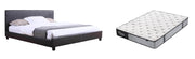 True Contemporary Bed Full / 10" Rejuvenate Firm Pocket Coil Mattress Mirabel Espresso Faux Leather Platform Bed with Mattress - Available in 3 Sizes