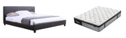 True Contemporary Bed Full / 12" Bliss Plush Hybrid Pocket Coil Mirabel Espresso Faux Leather Platform Bed with Mattress - Available in 3 Sizes