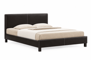 True Contemporary Bed Mirabel Espresso Faux Leather Platform Bed - Available in 3 Sizes
