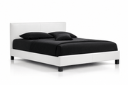 True Contemporary Bed Mirabel White Faux Leather Platform Bed - Available in 3 Sizes