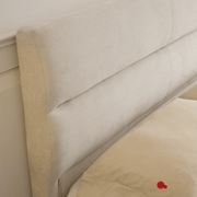True Contemporary Bed Sutton Beige Fabric Platform Bed with Tufted Headboard - Available in 3 Sizes