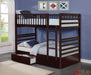 True Contemporary Bunk Bed Espresso Fraser Twin over Twin Bunk Bed with Storage Drawers and Solid Wood - Available in 3 Colours