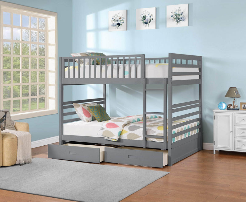 True Contemporary Bunk Bed Fraser Full over Full Bunk Bed with Storage Drawers and Solid Wood - Available in 3 Colours