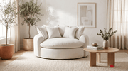 True Contemporary Chair Oasis 59.05" Fabric Round Boneless No-Assembly Compressed Floor Lounge Cuddle Chair - Available in 3 Colours
