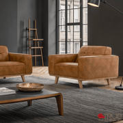 True Contemporary Chair Sterling 43" Tufted Chair in Premium Tan Faux Leather