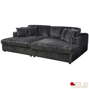 True Contemporary Double Chaise Lounge Ridgeway 105" Minky Corduroy Fabric Double Chaise Lounge - Available in 3 Colours