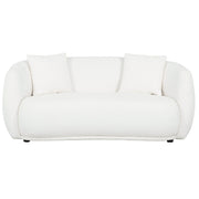 True Contemporary Loveseat Archibald Curved Kidney Shaped Loveseat in Wolly Ivory