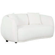 True Contemporary Loveseat Archibald Curved Kidney Shaped Loveseat in Wolly Ivory