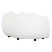 True Contemporary Loveseat Archibald Curved Kidney Shaped Loveseat in Wolly Ivory