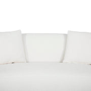 True Contemporary Loveseat Archibald Curved Kidney Shaped Loveseat in Wolly Ivory