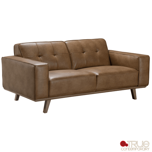 True Contemporary Loveseat Sterling 70.5" Tufted Loveseat in Premium Tan Faux Leather