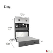 True Contemporary Murphy Cabinet Bed Hyde Light Grey and Dark Grey Murphy Cube Cabinet Bed with Folding Gel Memory Foam Mattress - Available in 4 Sizes