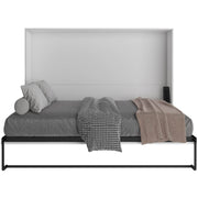 True Contemporary Murphy Wall Bed Full / Full 6" Tranquility Memory Foam Mattress Heidi III White Horizontal Murphy Wall Pull Down Bed with Mattress - Available in 3 Sizes