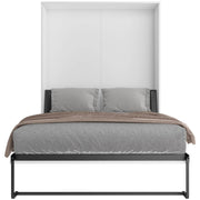 True Contemporary Murphy Wall Bed Full / Full 6" Tranquility Memory Foam Mattress Wallie II White Vertical Murphy Wall Pull Down Bed with Mattress - Available in 3 Sizes