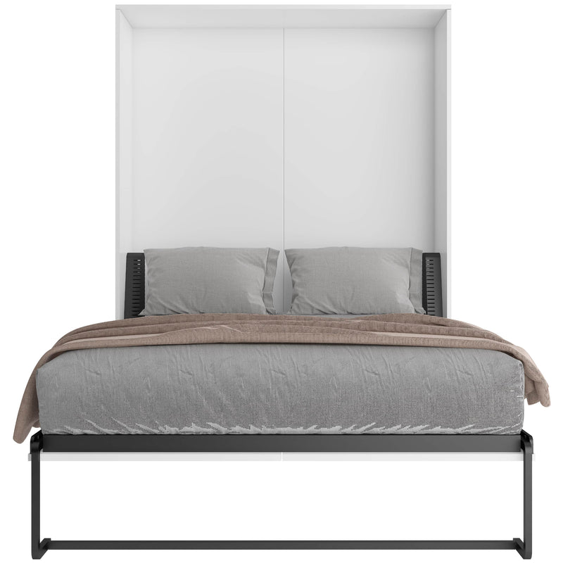 True Contemporary Murphy Wall Bed Full / Full 6" Tranquility Memory Foam Mattress Wallie II White Vertical Murphy Wall Pull Down Bed with Mattress - Available in 3 Sizes