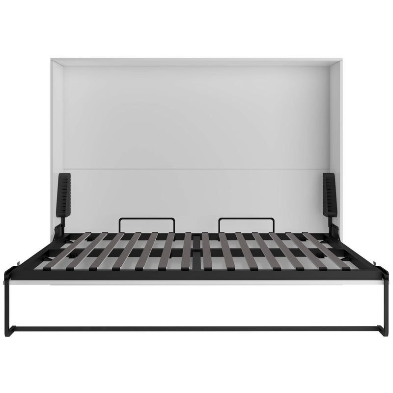 True Contemporary Murphy Wall Bed Full Heidi III White Horizontal Murphy Wall Pull Down Bed - Available in 3 Sizes
