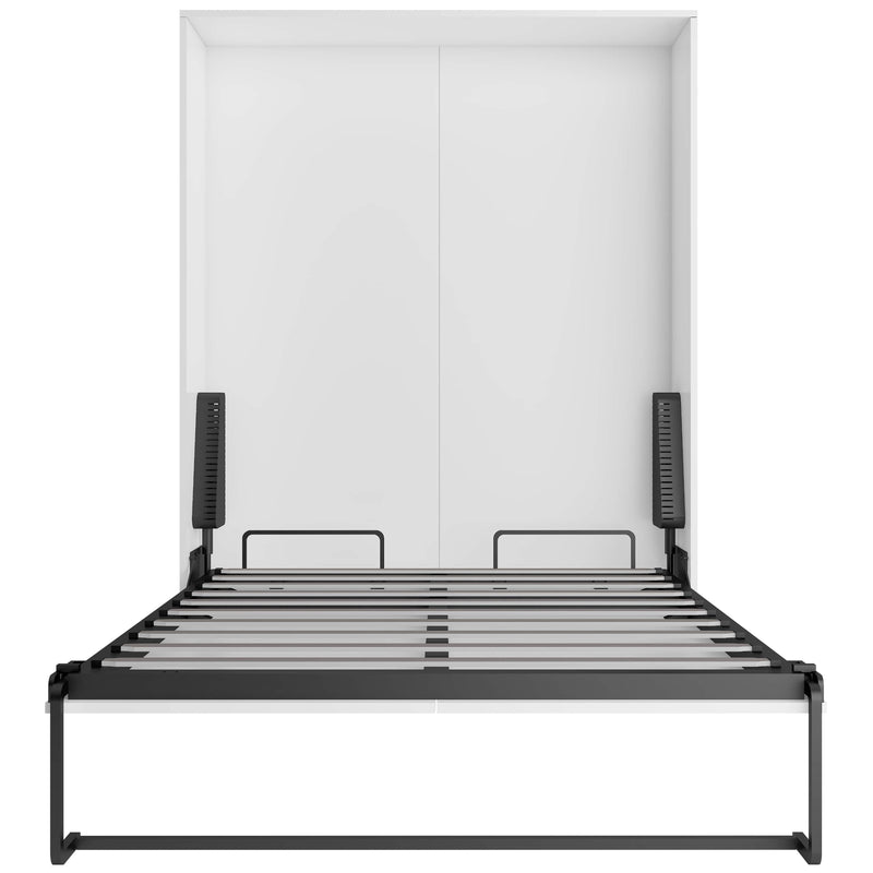 True Contemporary Murphy Wall Bed Full Wallie II White Vertical Murphy Wall Pull Down Bed - Available in 3 Sizes
